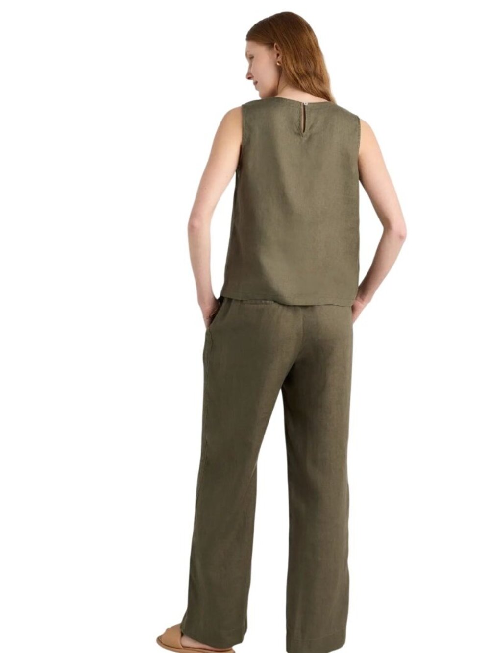 Quince 100% European Linen Tank Light Cargo Size M - Picture 5 of 11